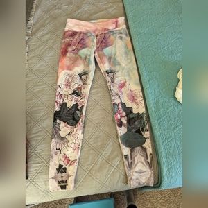 Anthropologie Pure + Good Pixelated Floral Leggings